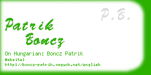 patrik boncz business card